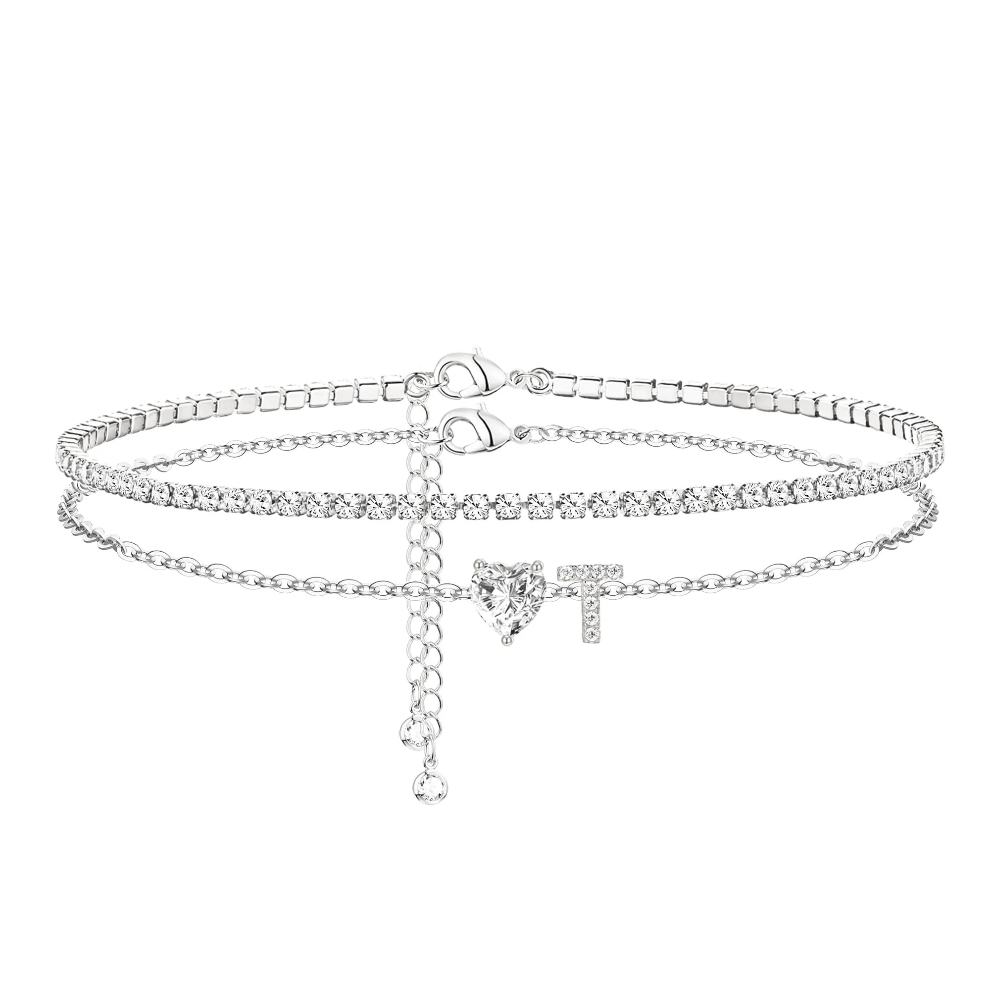 Choosing the Right Heart-Initial Silver Anklet
